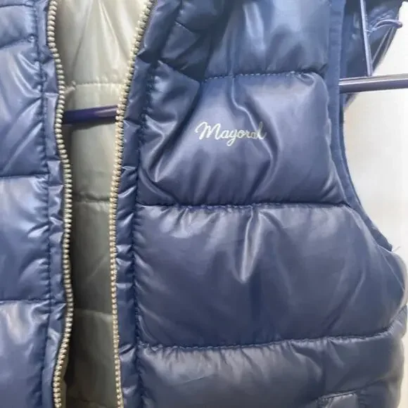 Mayoral little boys Puffer Vest reversible Sz 2 navy